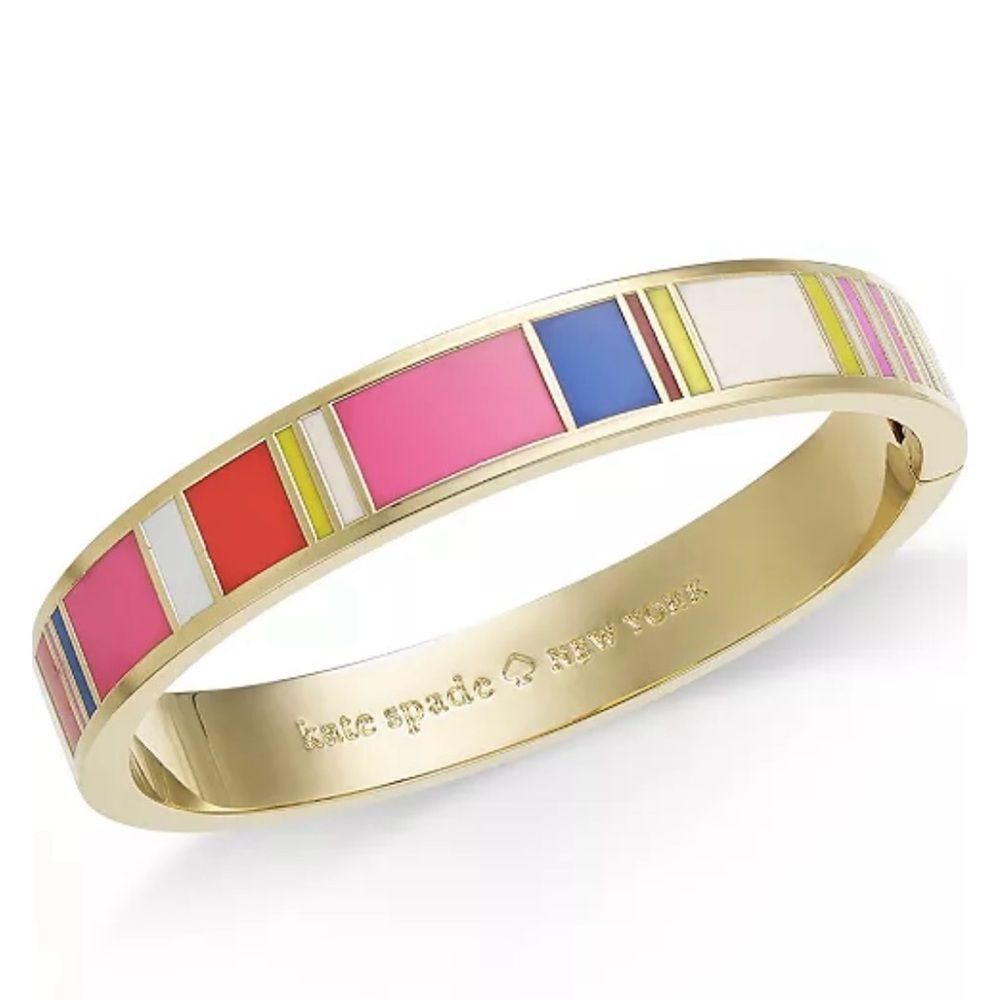 Kate Spade How Charming Colorful Goldtone Hinge Bracelet
